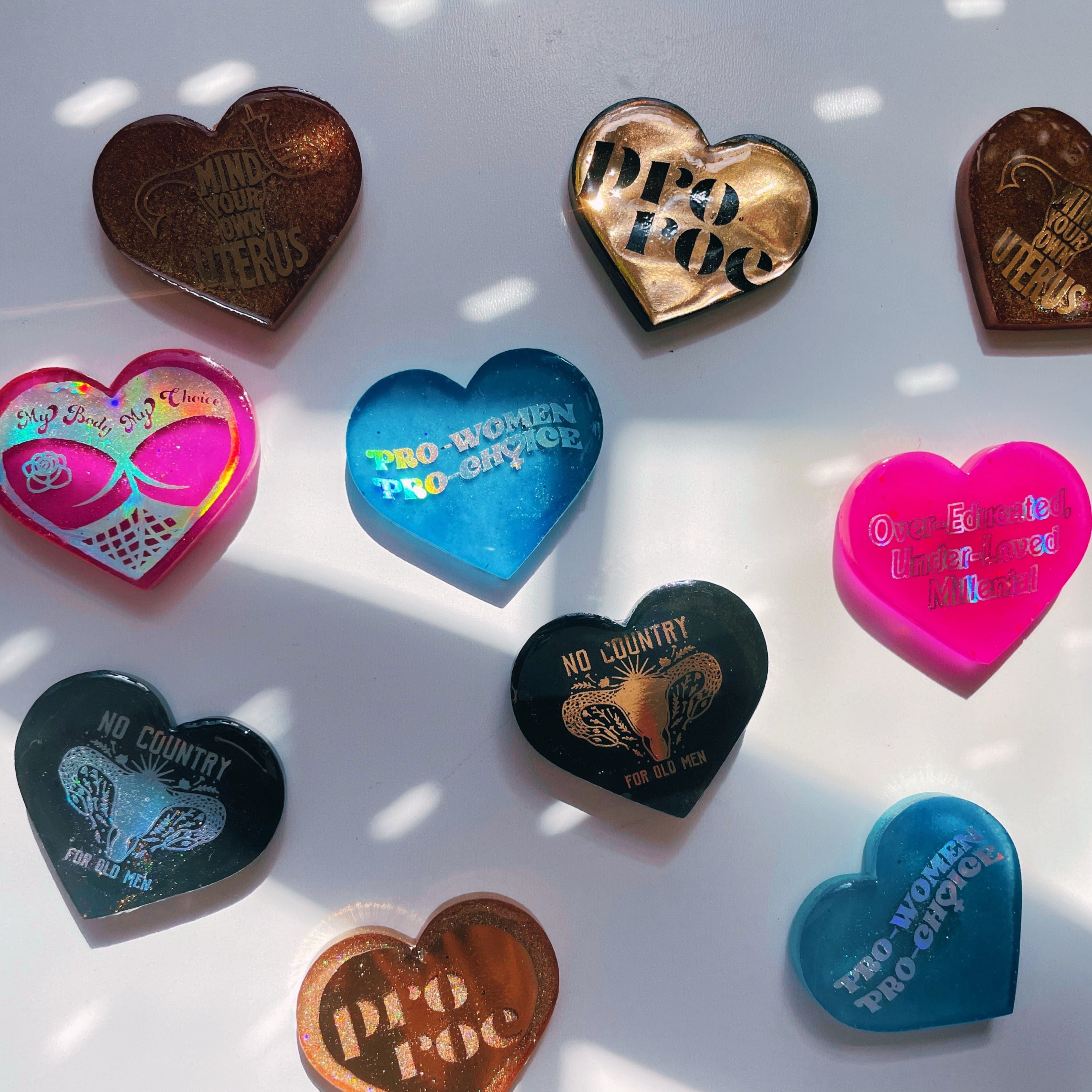 Fierce Ally Pride Hearts - Pin, Magnet, or Keychain